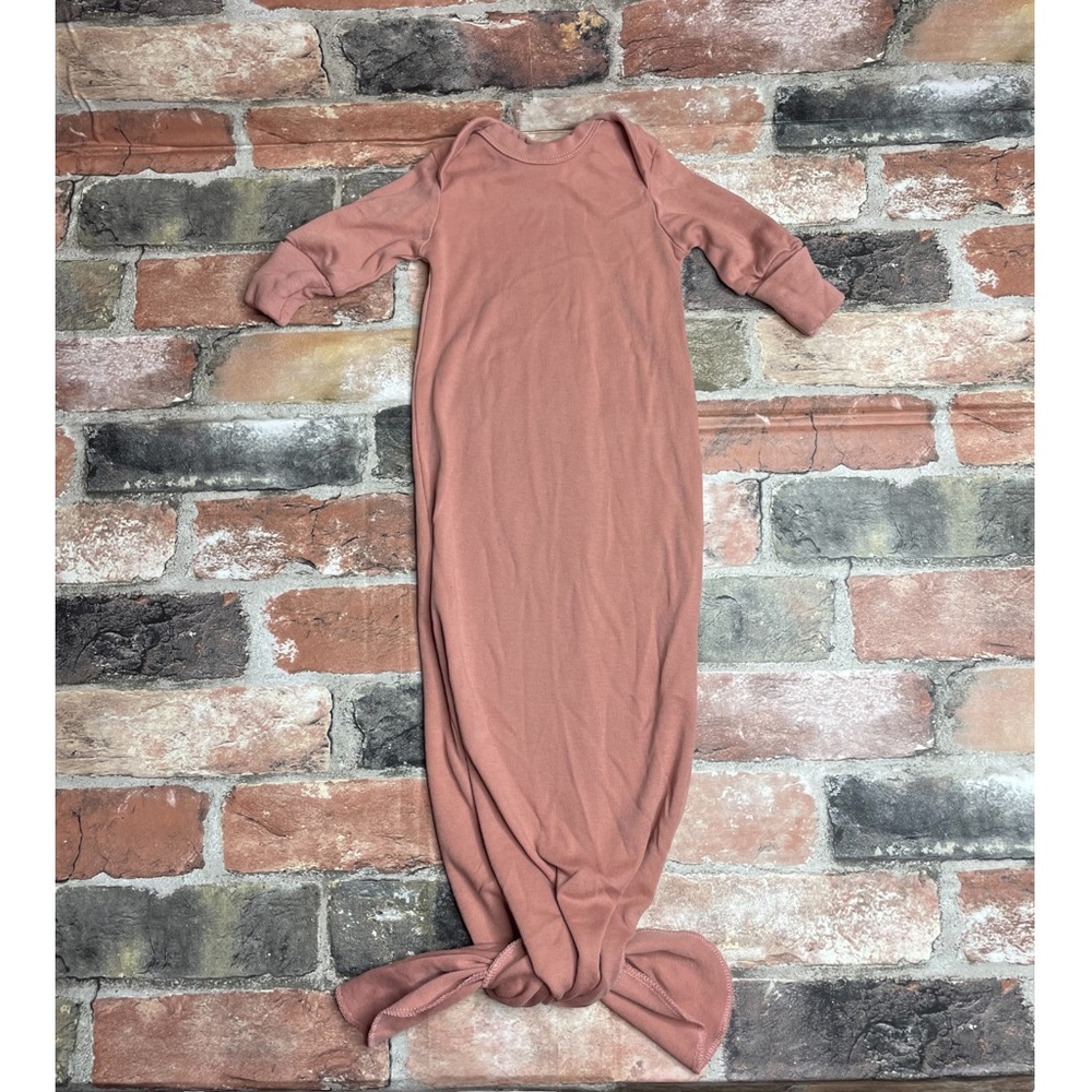 Newborn Colored Organics Cotton Pink Sleeper Knotted Gown